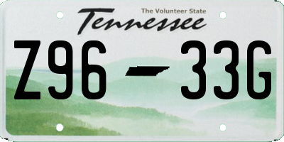 TN license plate Z9633G