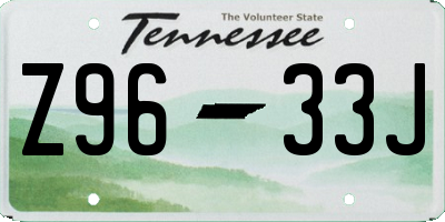 TN license plate Z9633J