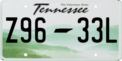 TN license plate Z9633L