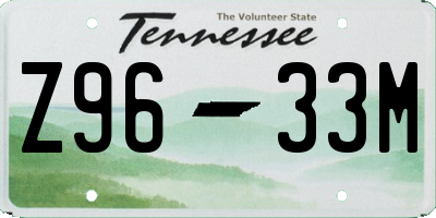 TN license plate Z9633M