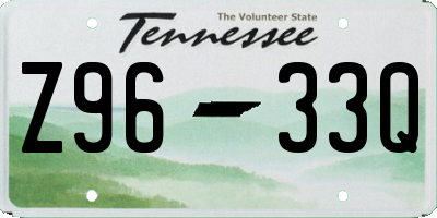 TN license plate Z9633Q