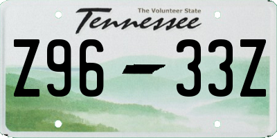 TN license plate Z9633Z