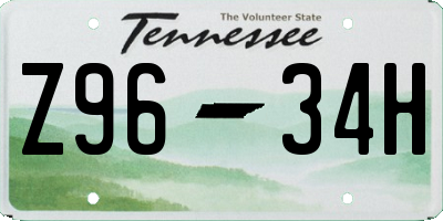 TN license plate Z9634H