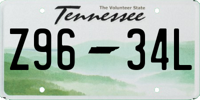 TN license plate Z9634L