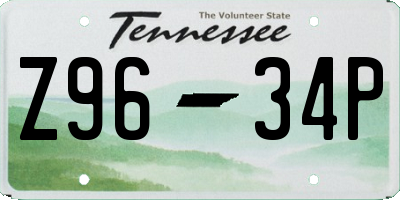 TN license plate Z9634P