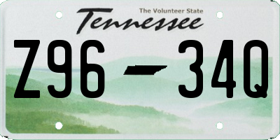 TN license plate Z9634Q