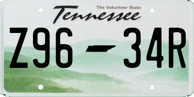 TN license plate Z9634R
