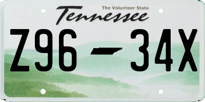 TN license plate Z9634X