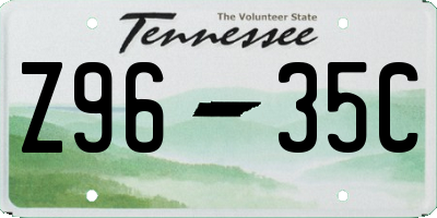 TN license plate Z9635C