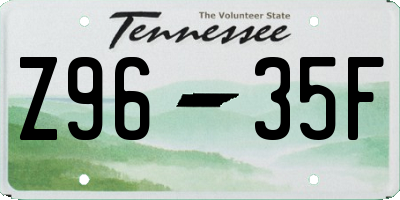 TN license plate Z9635F