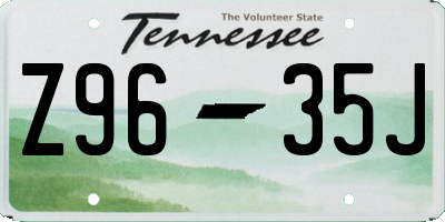 TN license plate Z9635J