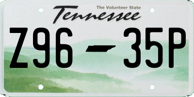 TN license plate Z9635P