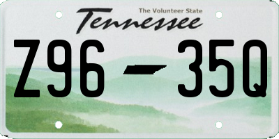 TN license plate Z9635Q