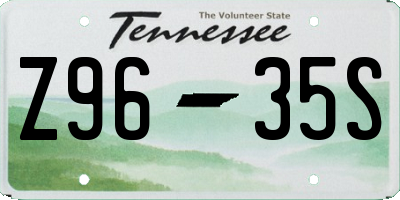 TN license plate Z9635S