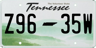 TN license plate Z9635W