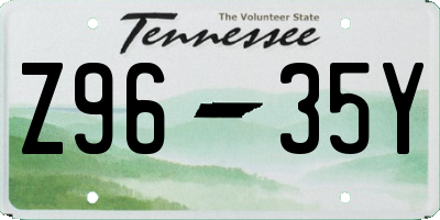 TN license plate Z9635Y