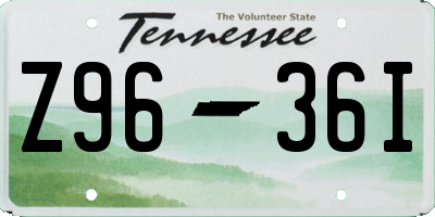 TN license plate Z9636I