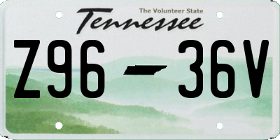 TN license plate Z9636V