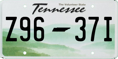 TN license plate Z9637I