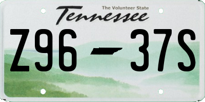 TN license plate Z9637S