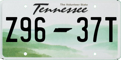 TN license plate Z9637T