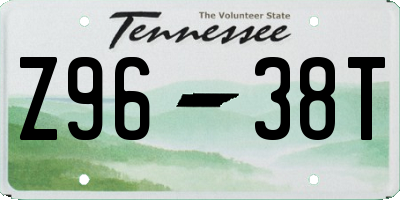 TN license plate Z9638T