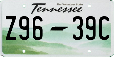 TN license plate Z9639C