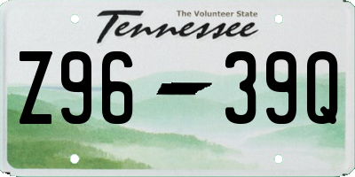 TN license plate Z9639Q
