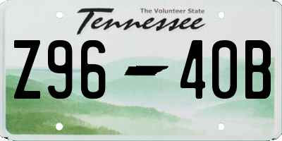 TN license plate Z9640B