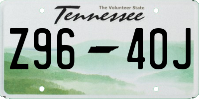 TN license plate Z9640J