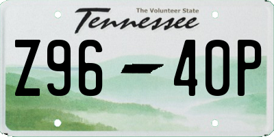TN license plate Z9640P