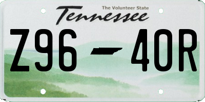 TN license plate Z9640R