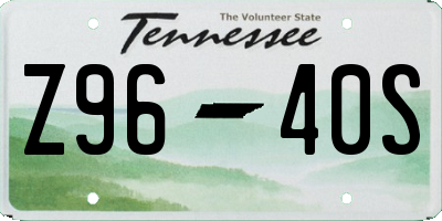 TN license plate Z9640S
