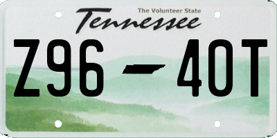 TN license plate Z9640T