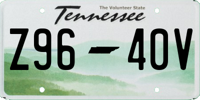 TN license plate Z9640V