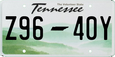 TN license plate Z9640Y