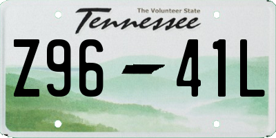 TN license plate Z9641L
