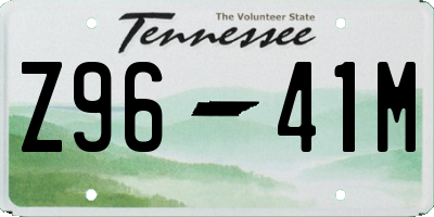 TN license plate Z9641M