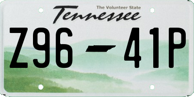 TN license plate Z9641P