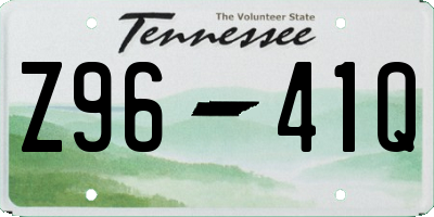 TN license plate Z9641Q