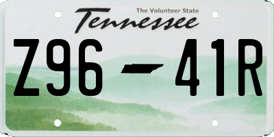 TN license plate Z9641R