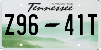 TN license plate Z9641T
