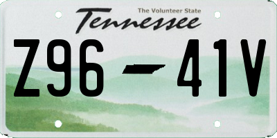 TN license plate Z9641V
