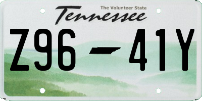 TN license plate Z9641Y