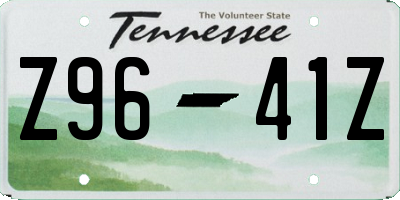 TN license plate Z9641Z