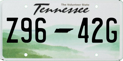 TN license plate Z9642G