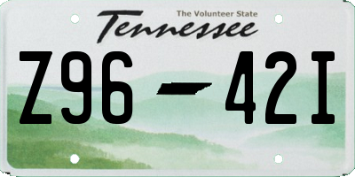 TN license plate Z9642I