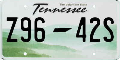 TN license plate Z9642S