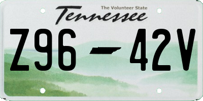 TN license plate Z9642V