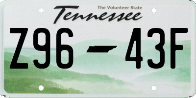 TN license plate Z9643F